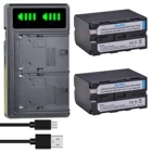 DuraPro 7200 мАч NP-F960 NP F970 камера батарея + LED USB зарядное устройство для Sony NP-F550 F770 F750 F960 FM500H FM70 QM91D QM71D HVR-V1J