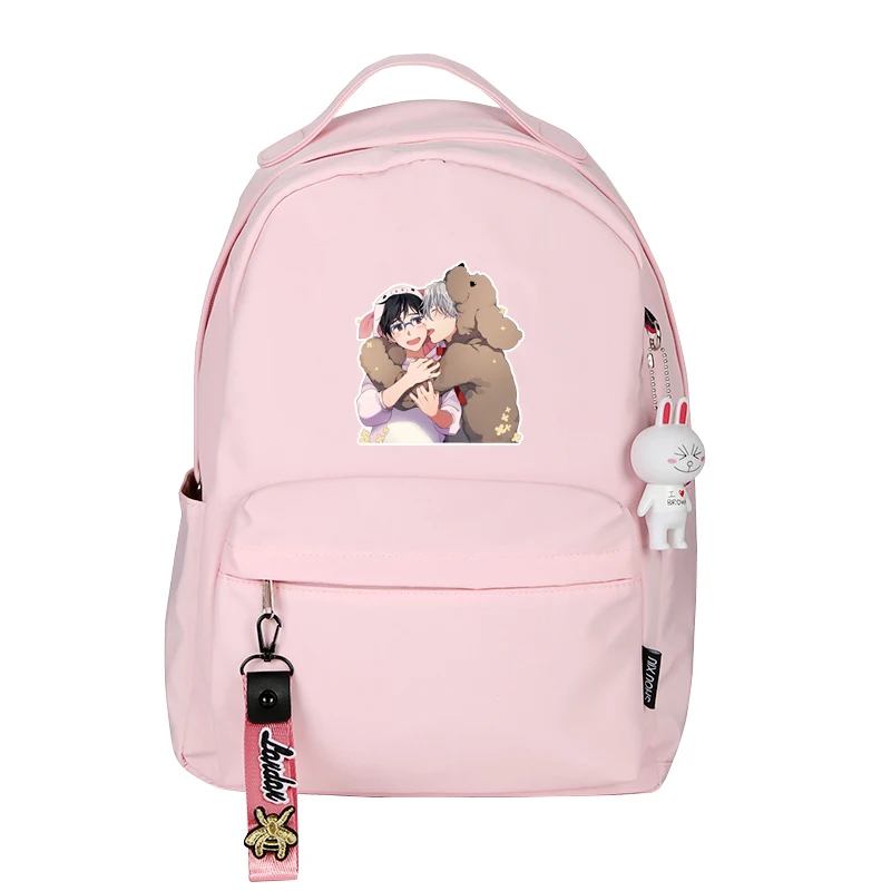 YURI on ICE Victor Nikiforov Cute Travel Backpack Nylon Caroon Bookbag Waterproof School Bags Mini Women Backpack Pink Bagpack