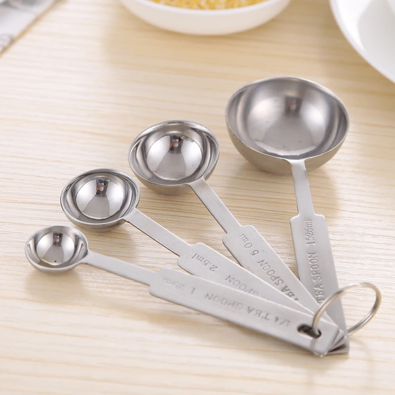 

4Pcs/set Multi Purpose Spoons Measuring Tools Stainless Steel Baking Accessories Stackable Spoons Home Tools Kitchen Gadgets