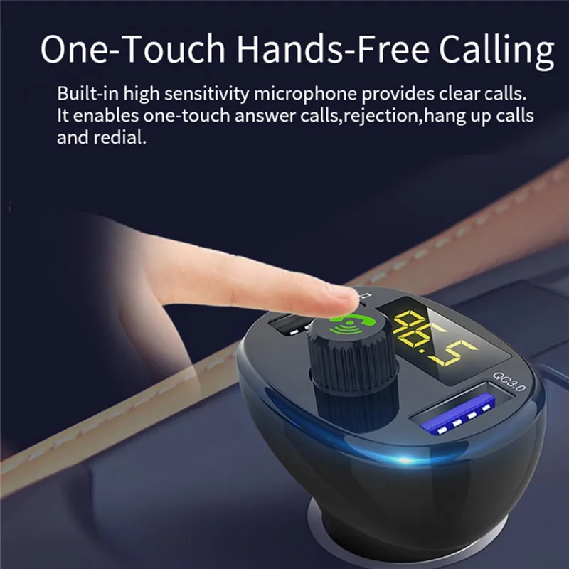 USLION FM передатчик модулятор Bluetooth Handsfree автомобильный комплект аудио MP3 плеер с 3.4A