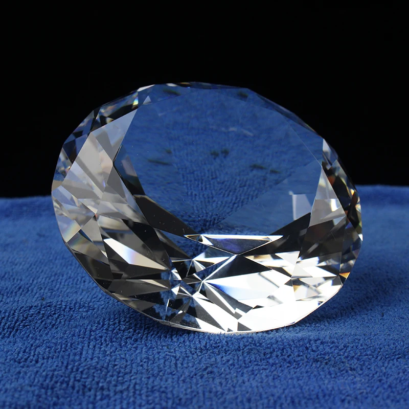 

80mm 3.15 Inch Clear Crystal Diamond Shape Paperweight Glass Gem Display Ornament Wedding Art CraftHome Decoration