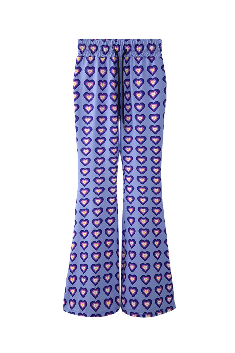 

DEAT 2021 new summer fashion women clothes high waist flare bottoms printed full length pants female trousers WS05505L