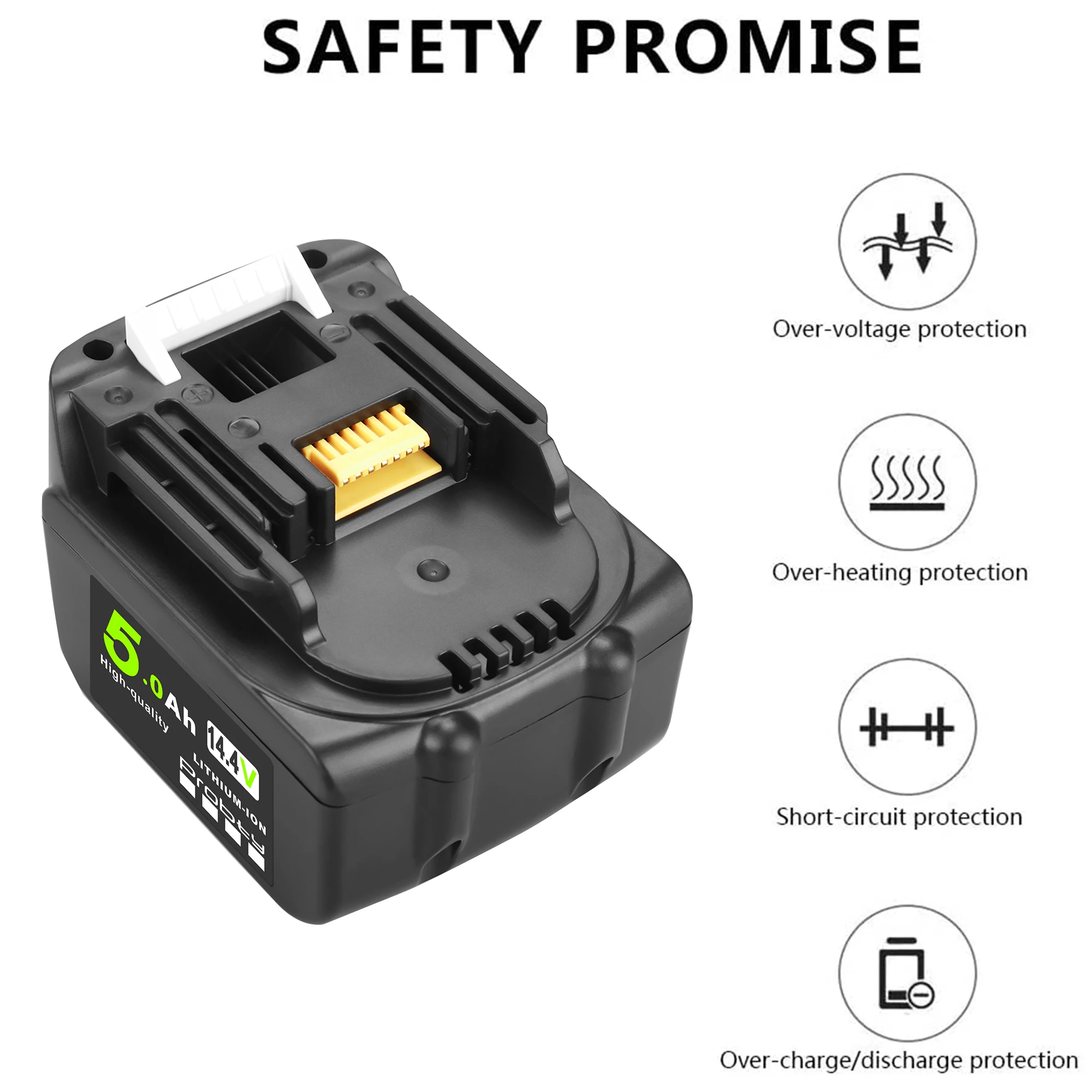 14.4V 5.0Ah Rechargeable Li-Ion Battery For Makita 14V Power Tools 5000mAh BL1460 BL1430 1415 194066-1 | Электроника
