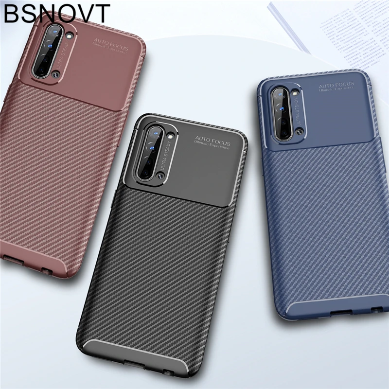 

For OPPO Reno 3 Case Soft Silicone Slim Carbon Fiber Bumper Anti-knock Back Case For OPPO Reno3 Cover For OPPO Reno3 6.4 inch