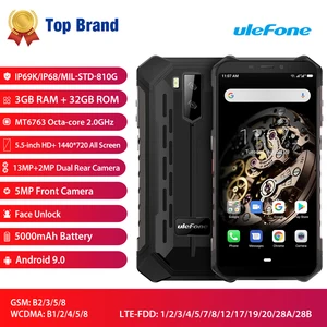 Ulefone Armor X5 водонепроницаемый смартфон с 5,5-дюймовым дисплеем, восьмиядерным процессором MT6763, ОЗУ 4 Гб, ПЗУ 9,0 мАч, 13 МП, Android 5,5