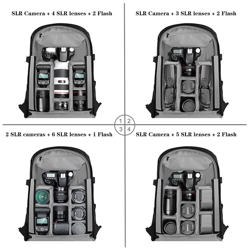 portable outdoor waterproof scratch proof dual shoulders backpack handheld ptz stabilizer camera bag with rain cover free global shipping