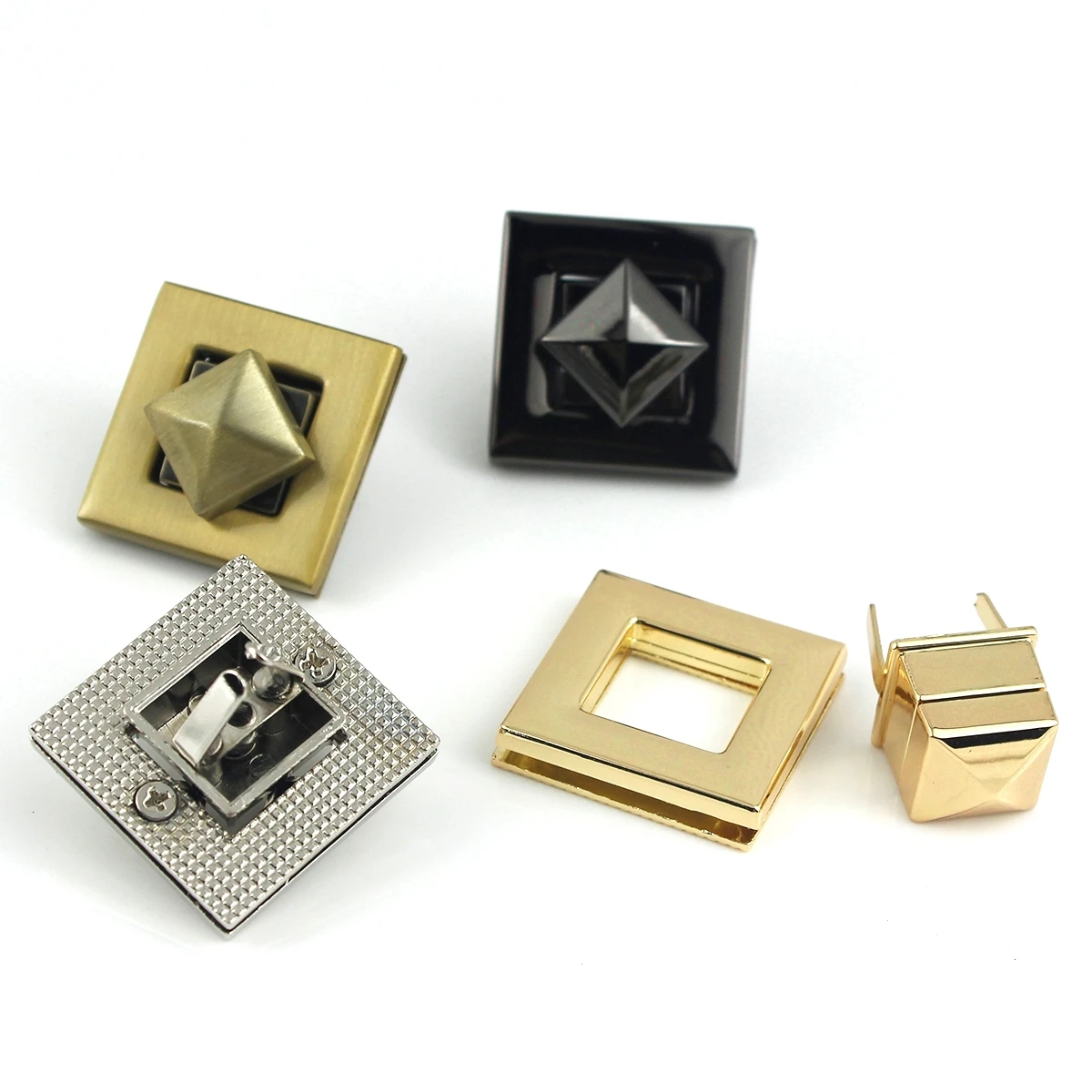 1x металлическая квадратная Поворотная застежка кожаная женская сумка кошелек на