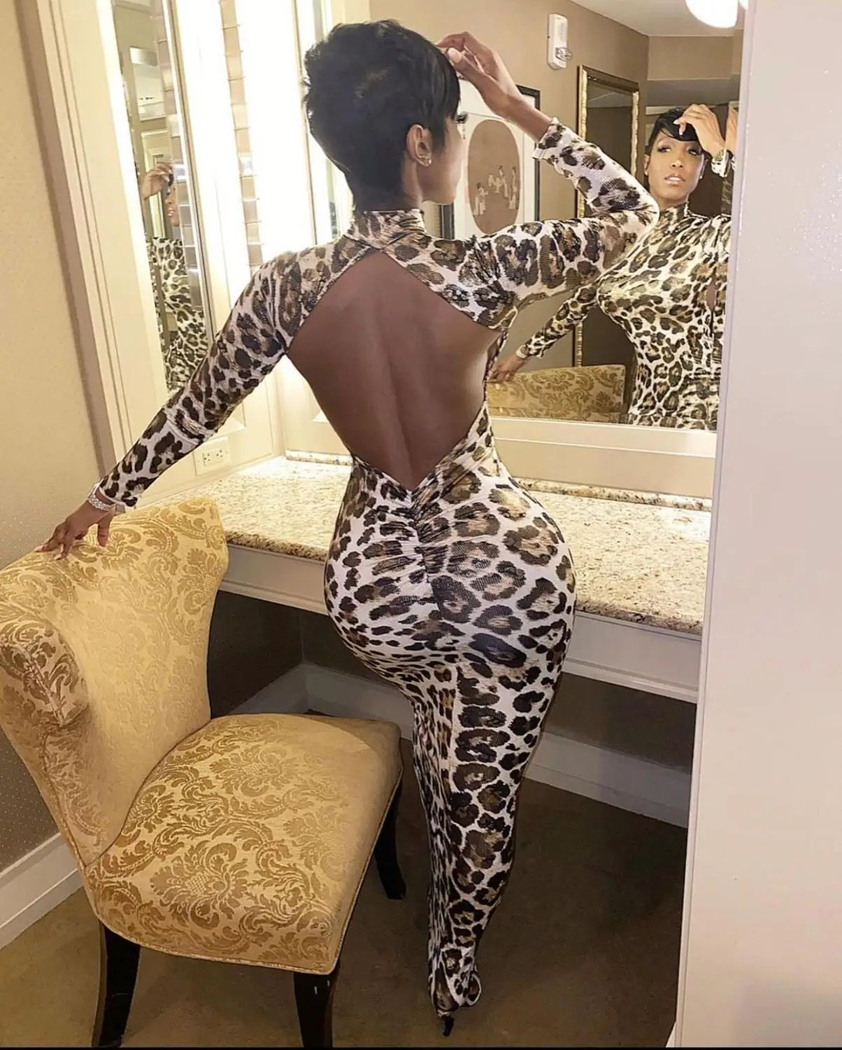 

Sexy Leopard Print Long Maxi Bodycon Skinny Dress Women Long Sleeve Autumn Backless Party Night Club Dresses Vintage Vestidos