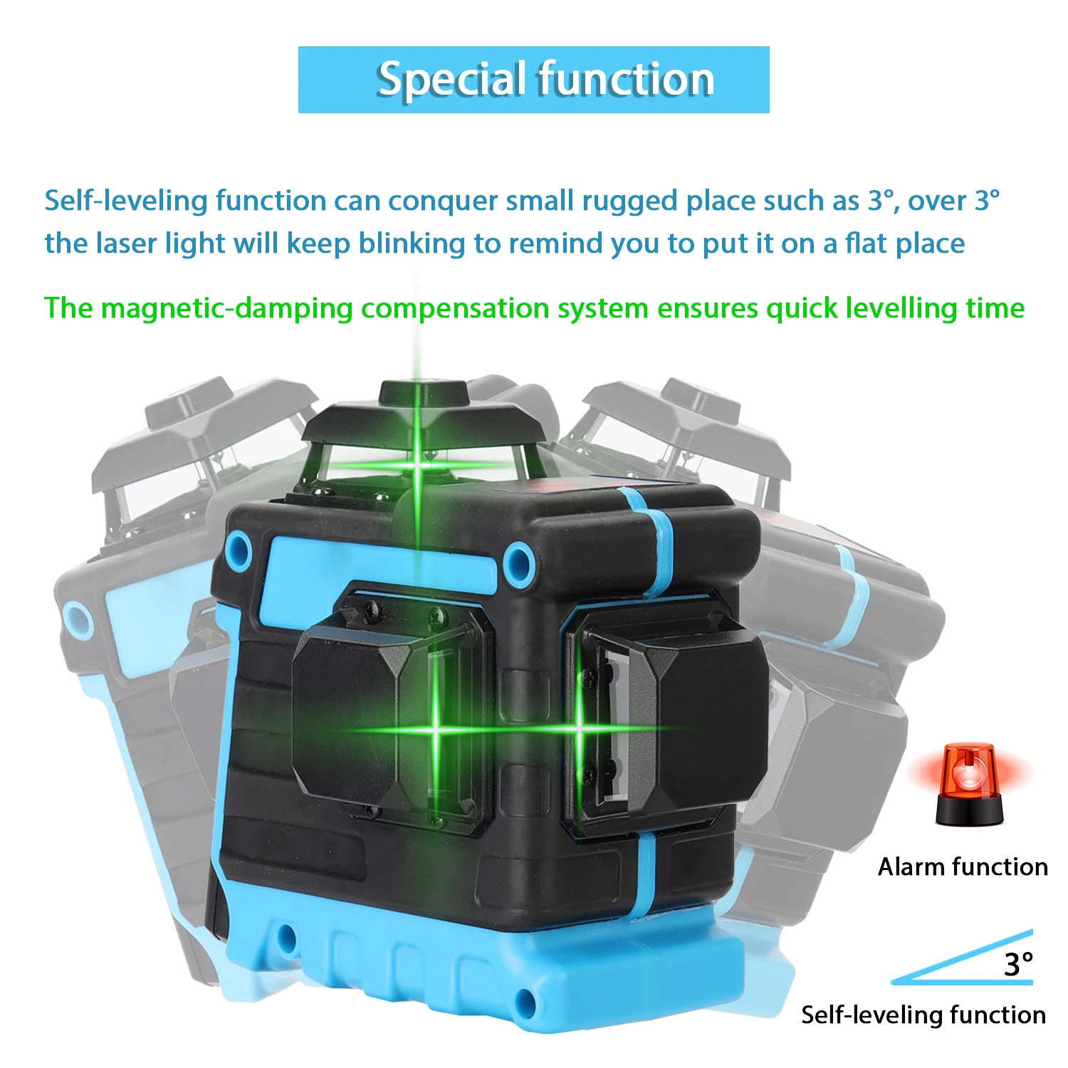 

12 Lines 3D Laser Level Multifunctional Laser Level Tool Vertical Horizontal Crosslight With Self-leveling Function Green Line