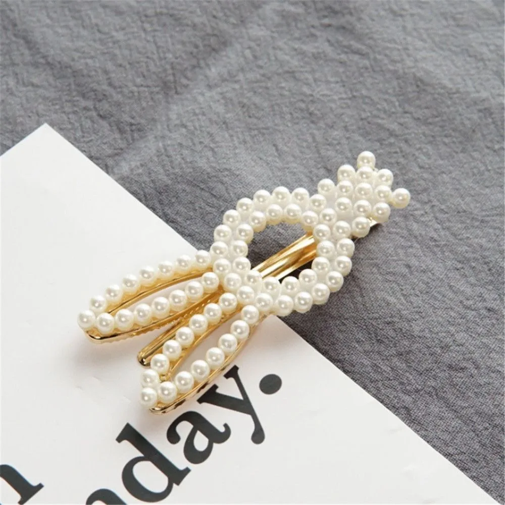

1pc New Arrivals Fashion Pearl Hair Clip Women Elegant Korean Design Snap Barrette Hair Pearl Clip girl Hair Styling Accessories