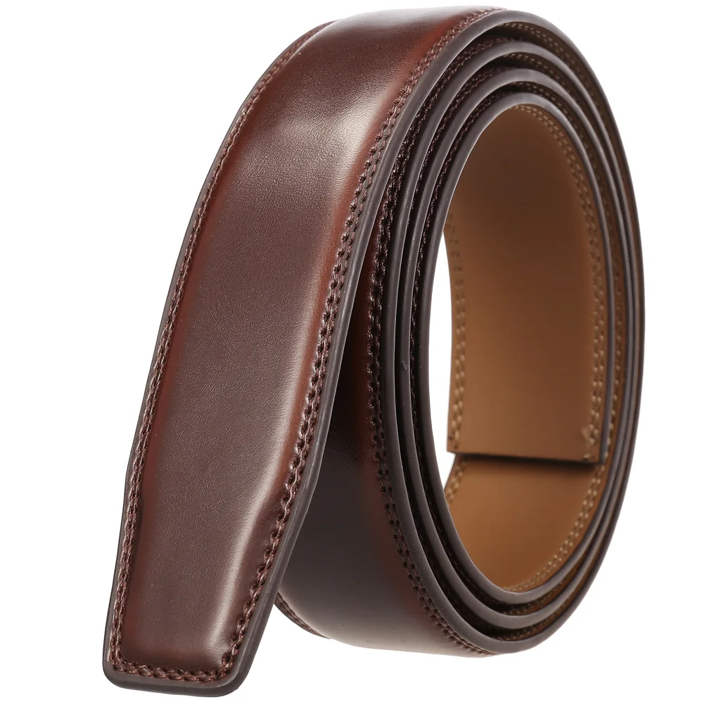 

3.0cm 3.1cm Leather Belt No With Buckle Men's Brown Belt Stap For Automatic Buckle Classic Luxury Cow Leather Belt Genuine