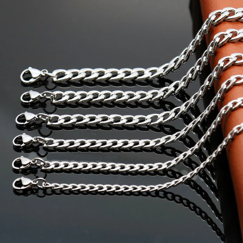 

100% Stainless Steel Figaro NK Miami Cuba Link Chain Necklace Punk Choker Aesthetic for Men Women Trendy Gifts DIY Wholesale