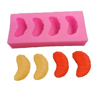 pink 3d four oranges silicone fruit mold for cakes chocolate candy soap ice tray tangerine peel cake decoration diy resin mould