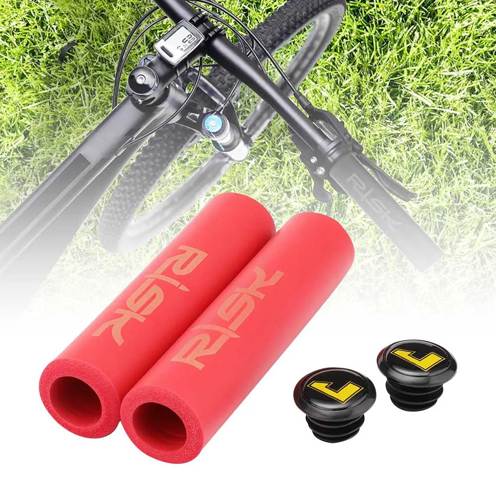 

RISK 1Pair Silicone MTB Bicycle Grips Sponge Handlebar Cover Ultralight Mountain BMX Bicycle Handle Bar Grip Cycling Accessories