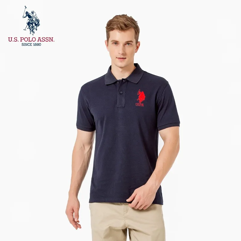 Мужская летняя рубашка-поло из 100% хлопка с вышивкой и коротким рукавом | одежда