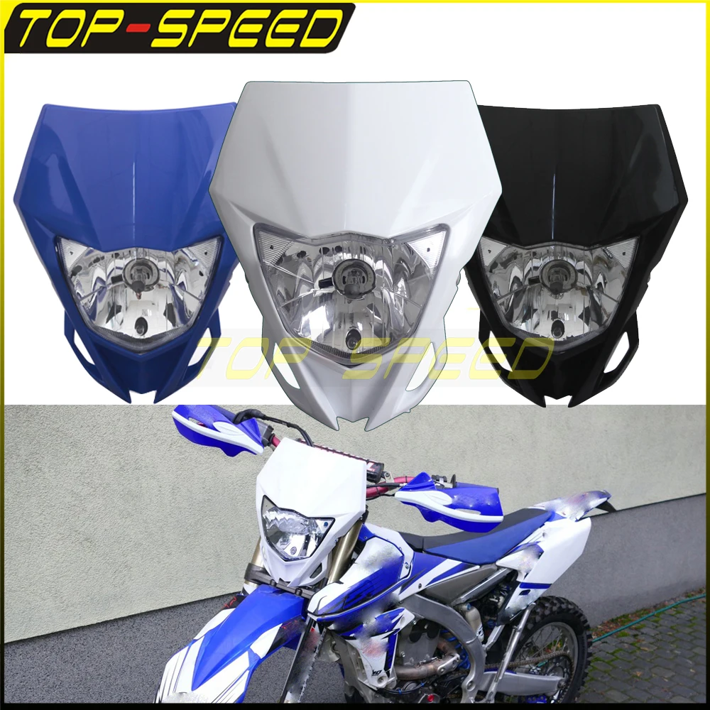

Blue Black White Dirt Bike Dual Sport Motocross Headlight Front Lamp Head Light for Yamaha WR TTR YZ WR250 WR450 YZ125 YZ250 R F