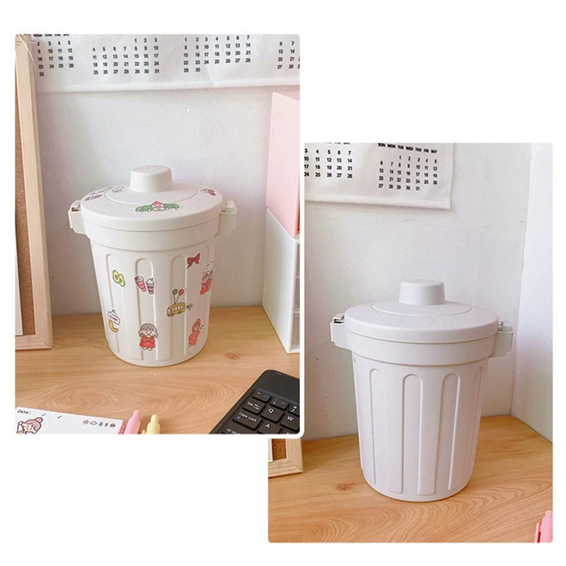 

Pen Holder Stationery Mini Desktop Waste Box Office Supplies Dustbin Sundries Barrel Box Bin Garbage Basket Home Table Trash Can