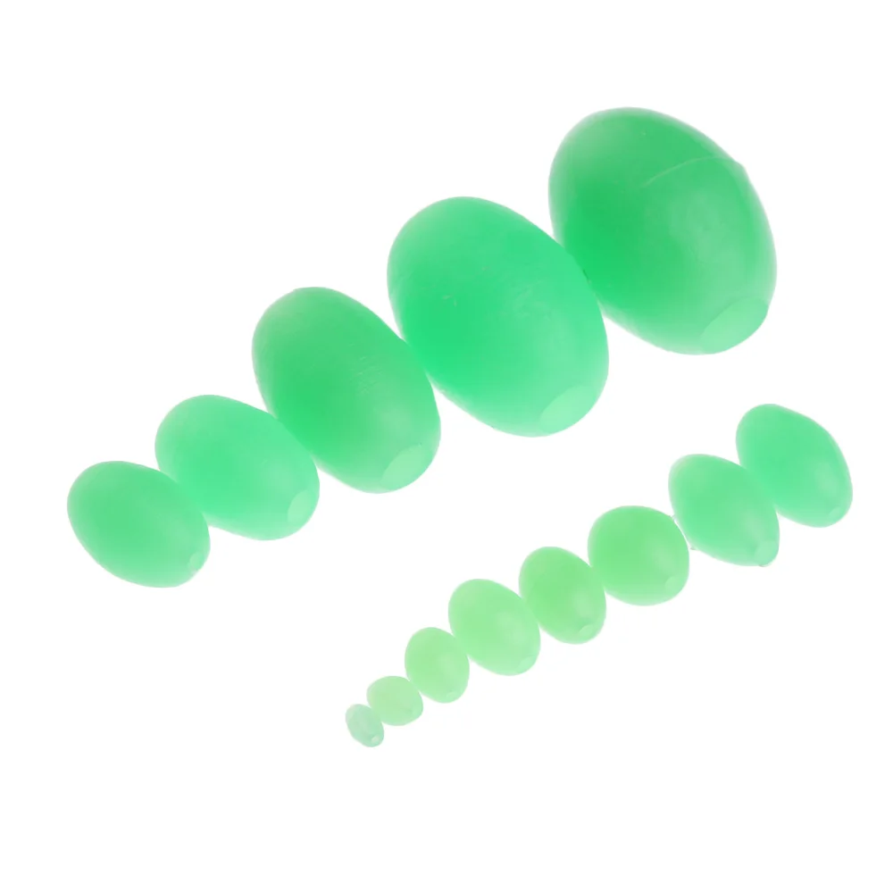 100 шт. овальные пластиковые зеленые светящиеся Рыболовные Поплавки шарики для