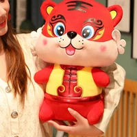 lovely decorative toy vivid appearance new year red plush tiger toy for gathering tiger plush toy tiger plush toy