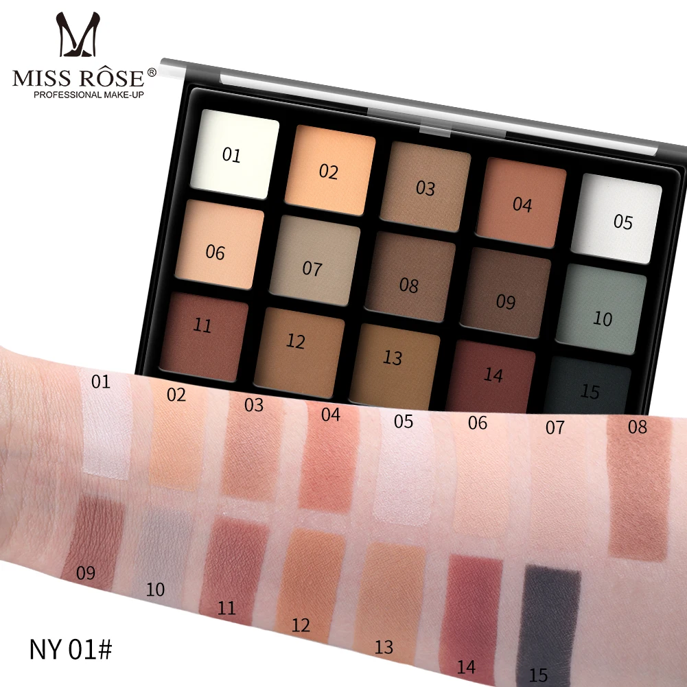 MISS ROSE 15 цветов красивые глазурованные обнаженные тени для век макияж пигменты