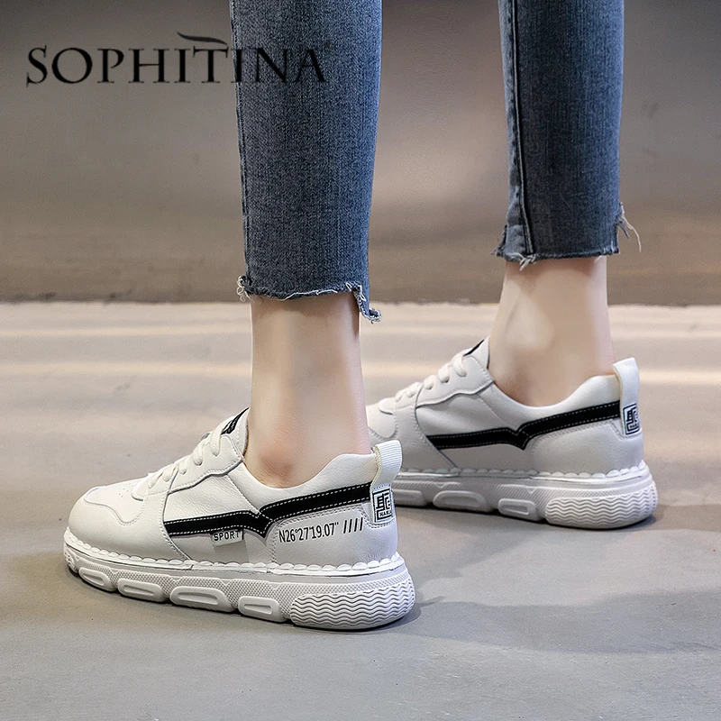 SOPHITINA/Новинка Женская обувь на плоской подошве Однотонная черная с ремешком и