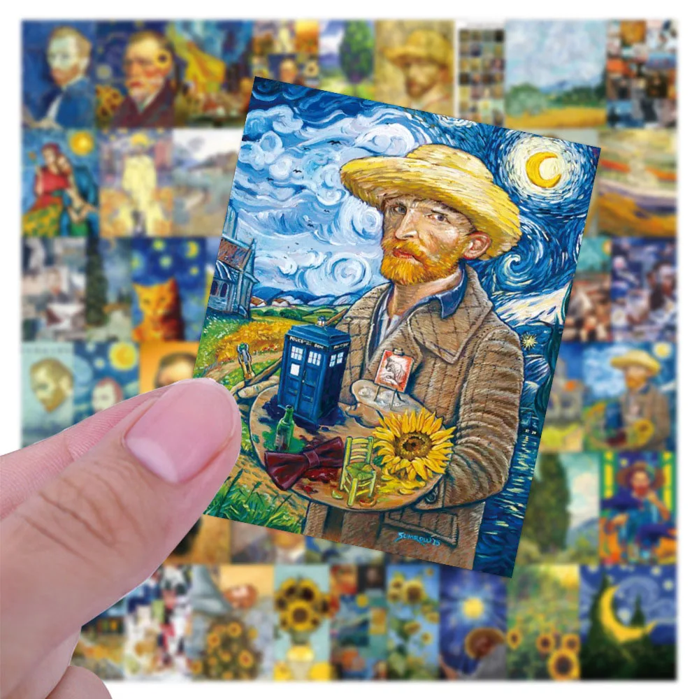 103054pcs oil painting art van gogh graffiti stickers aesthetic decals laptop phone luggage guitar fridge sticker for kids toy free global shipping