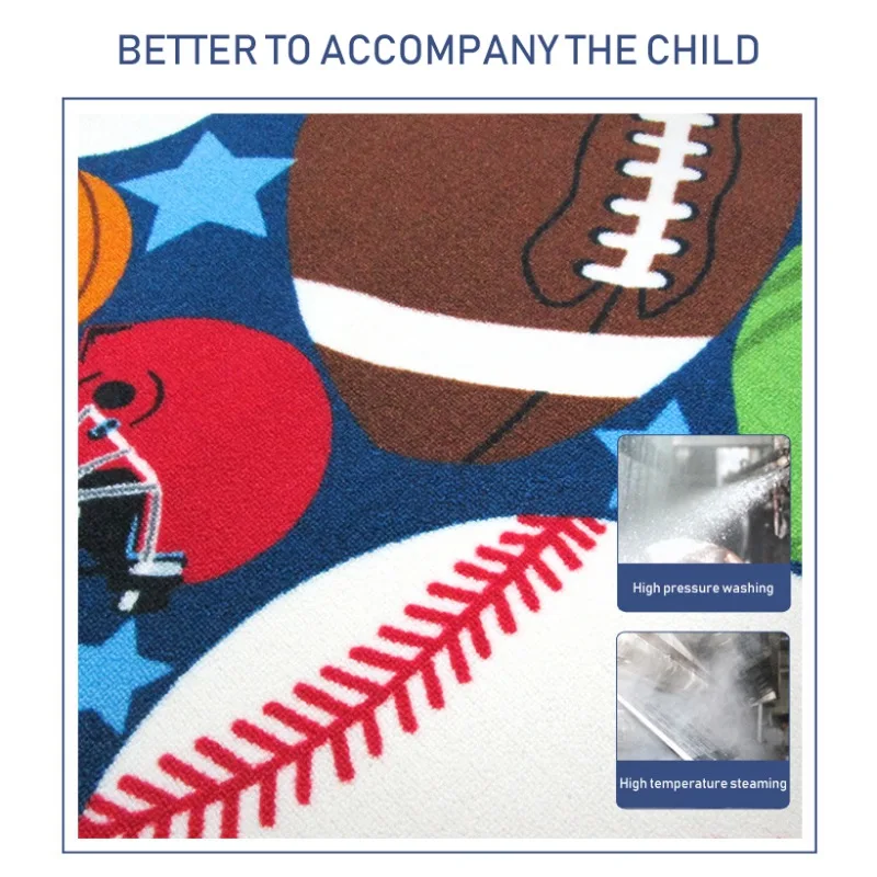 

100cm * 100cm Children's Cartoon Circular Ball Home Land Pad Foot Pad Anti-skid Machine Wash