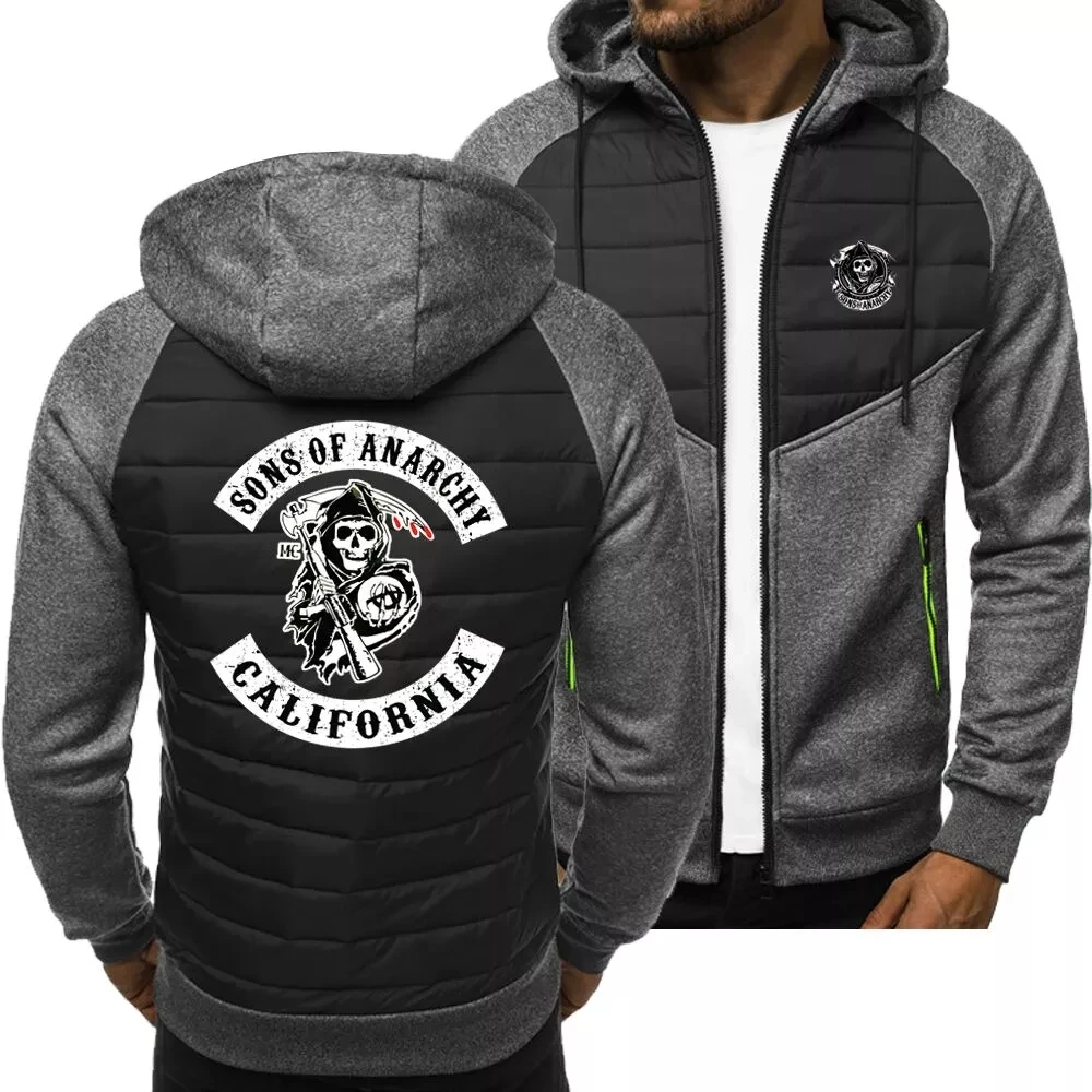

2021 New Men Hoodies for Sons of Anarchy Chaos Spring Autumn Jacket Casual Sweatshirt Long Sleeve Zipper Hoody