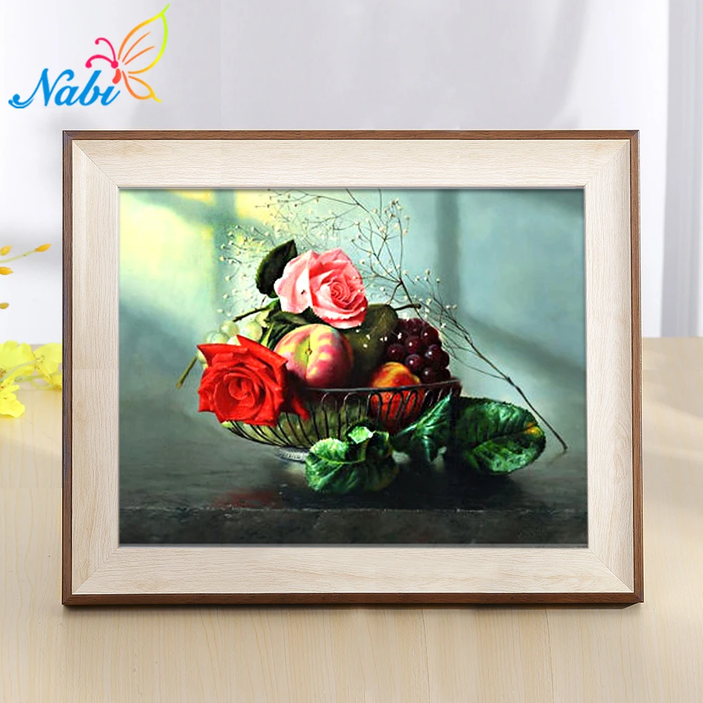 NABI 5D DIY Вышивка с кристаллами цветы вышивка крестиком бриллиантами мозаичный