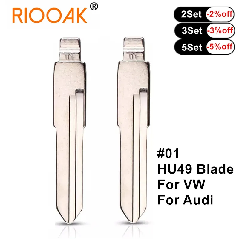 

5pcs Replacement Car Key Blade #01 HU49 Blank Key Uncut Blade Car-styling For VW Volkswagen Golf Santana Jetta For Audi 100