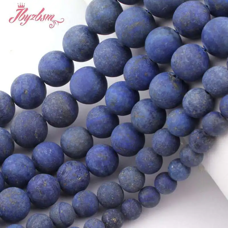 Круглые бусины синего лазурита круглые из натурального камня для ожерелий