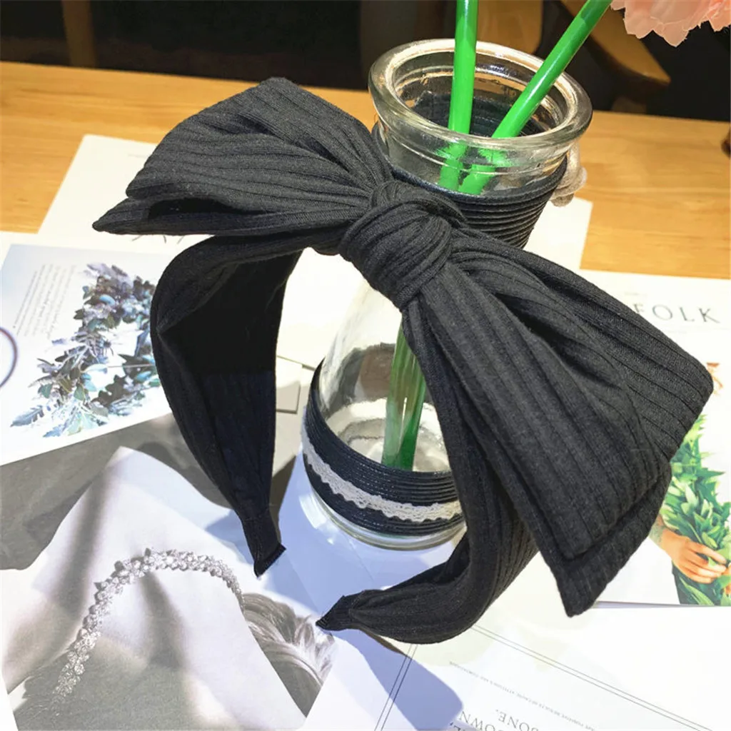 Однотонные резинки для волос с цветочным принтом Модные большим бантом