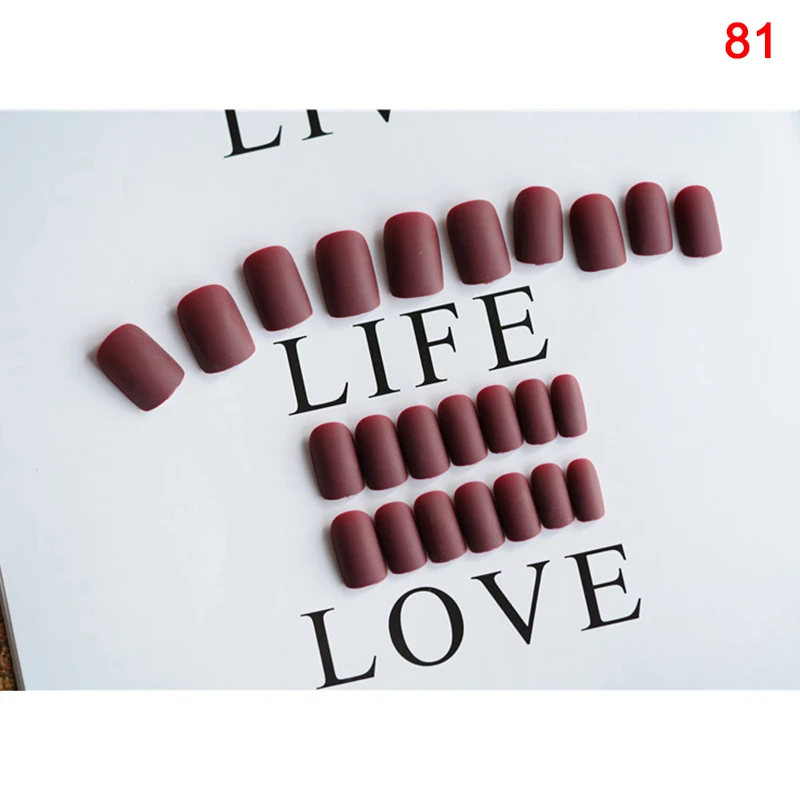 Оптовая продажа 24 шт Съемные носимые матовые накладные ногти полное покрытие