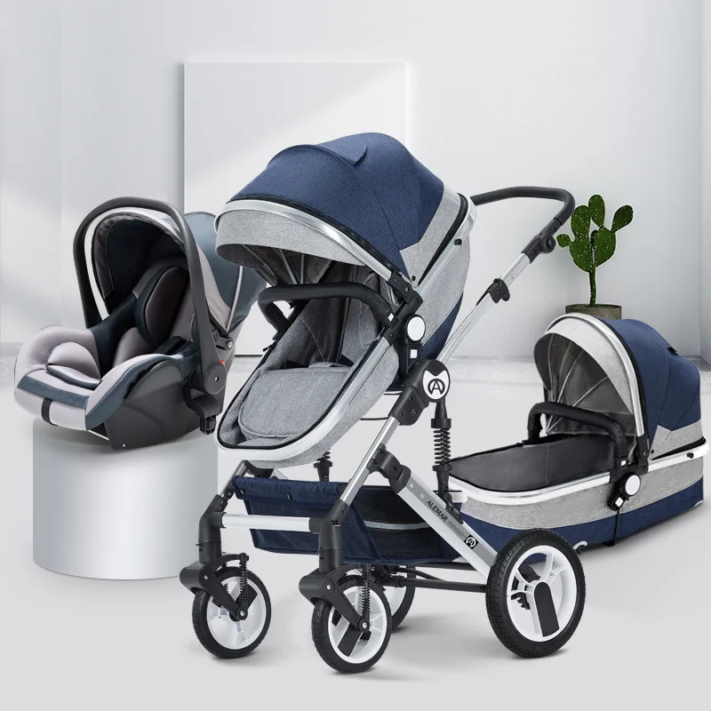 

High Landscape Baby Stroller 3 in 1 Carriage 2 in 1 Car Two Way Kid Pram With Baby Comfort For Newborn send Mumy Bag