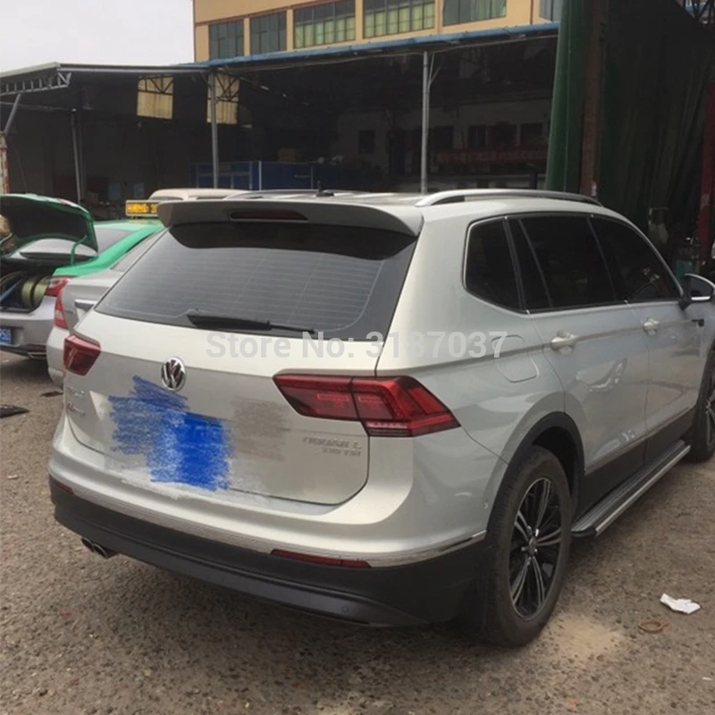 

For Volkswagen Tiguan L Spoiler 2017 ABS Plastic Unpainted Color Rear Roof Spoiler Wing Trunk Lip Boot Cover Car Styling