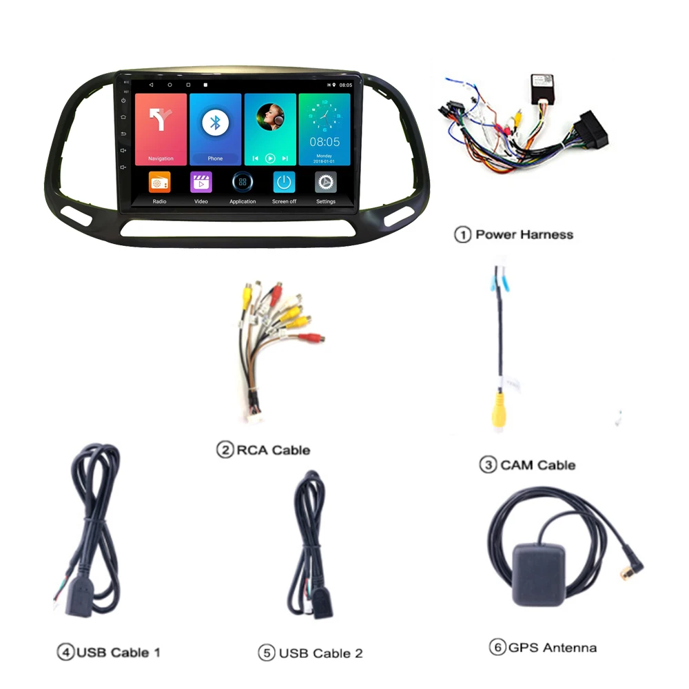 Для FIAT DOBLO 2015 2019 9 дюймов 2 Din Android Интеллектуальный мультимедийный проигрыватель