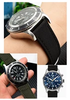 202122mm canvas leather watchband strap fits for iwc pilot watch portugieser portofino bracelet belt webbing deployment buckle