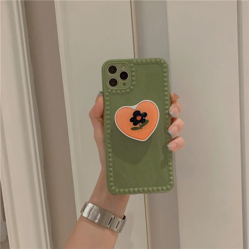 Новый корейский популярный 3D складной чехол со смайликом love smiley для iphone 12min 11 pro max