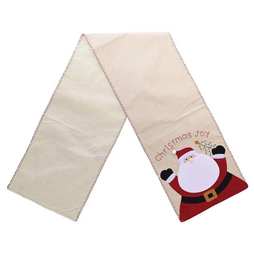 Christmas Table Runner Santa Claus Snowman Linen tablecloth Decorations kitchen Ornaments Happy New Year | Дом и сад