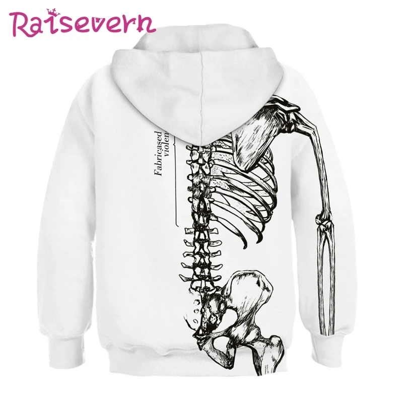 Детские толстовки с капюшоном 3D принтом черепа на Хэллоуин пальто унисекс