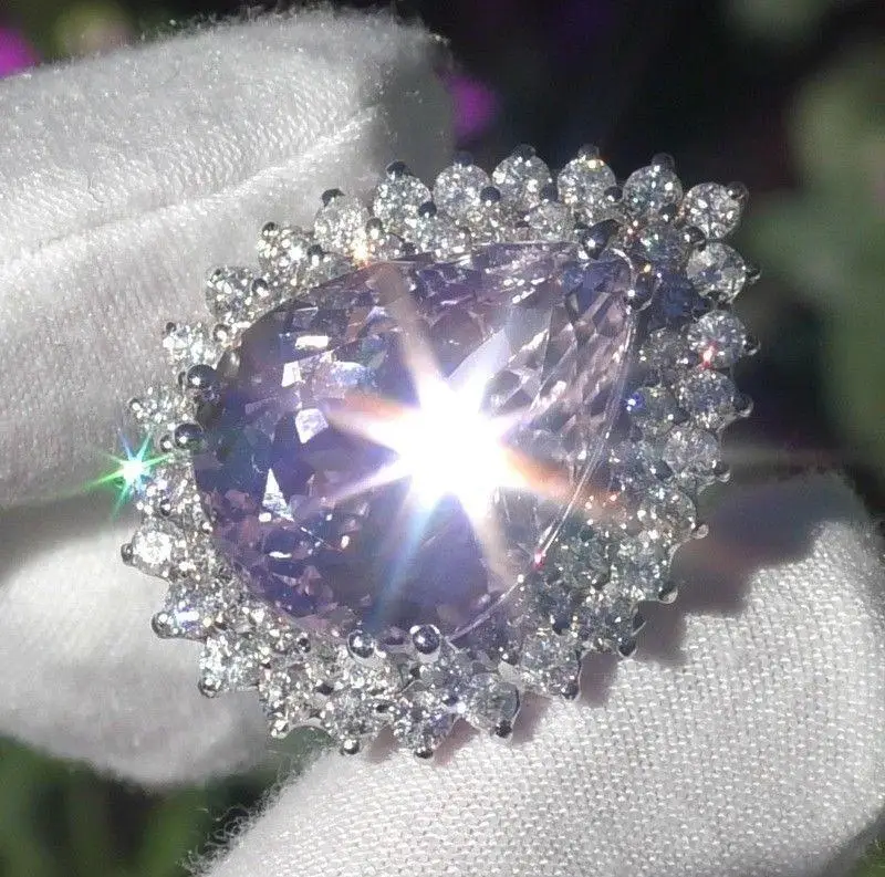 Медные белые золотые модные Кристальные большие кольца в форме капли воды