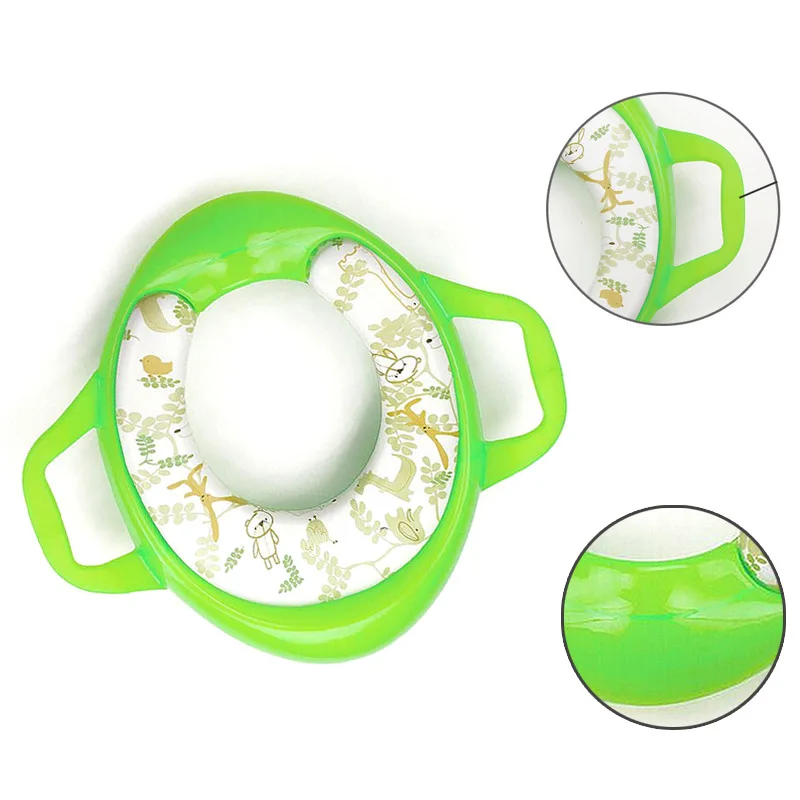 Plastic Soft Toilet Seat Baby Potty Training Children Trainer Assistant Pad with Handle | Мать и ребенок