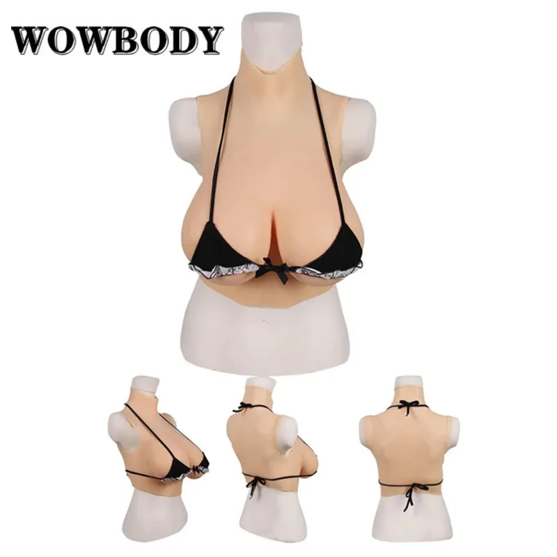 Huge Boobs Bodysuit Artificial Silicone Breast Forms Plate For Crossdresser Shemale Trandsgender Darg Queen Cosplay Sissyboy
