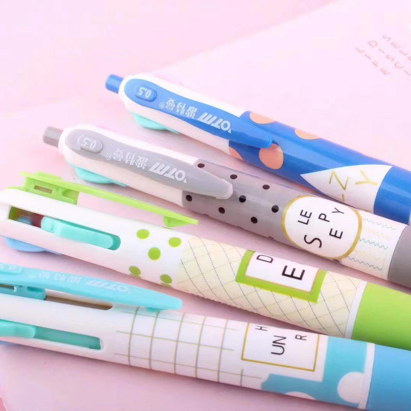 1 симпатичная Шариковая ручка с простым дизайном и английским алфавитом 4 цвета