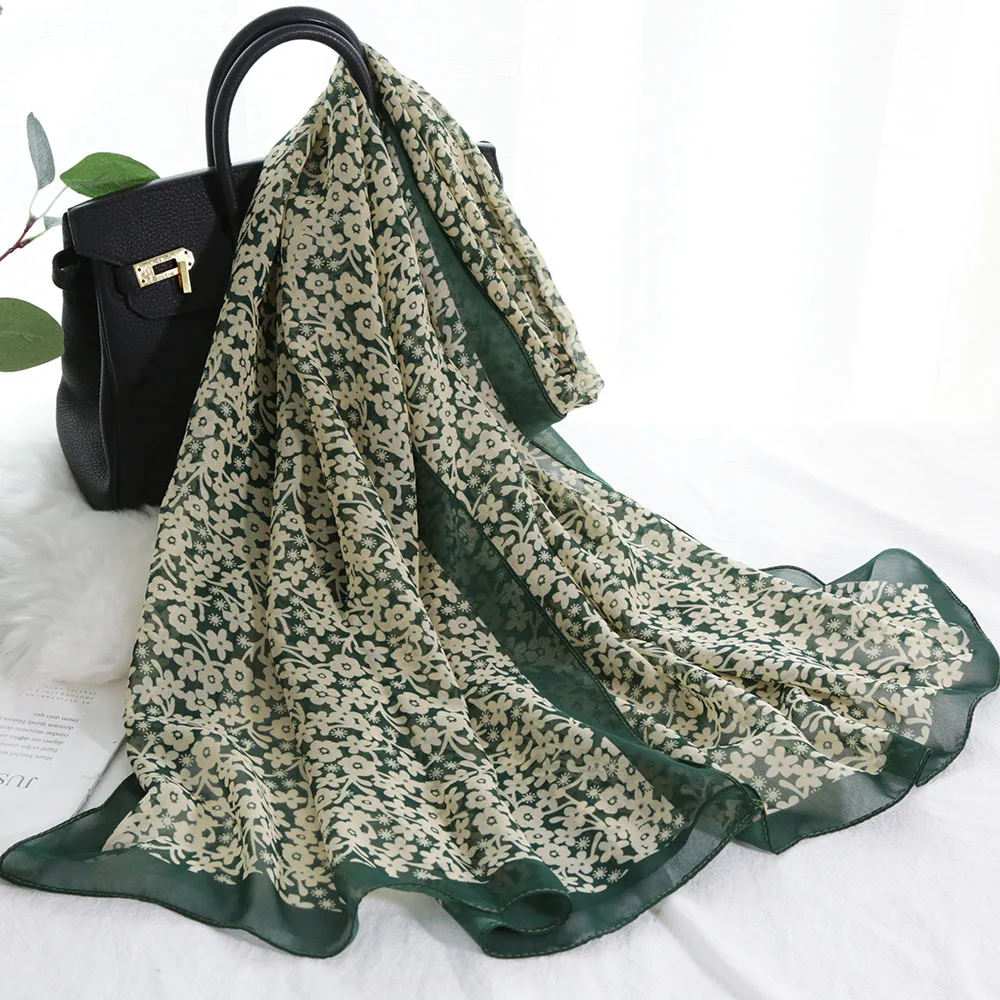 

2021 New Chiffon Fabric Scarf Women 160*50 Spring Summer Georgette Scarves Shawl Foulard En Soie All-match Bandana Wholesale