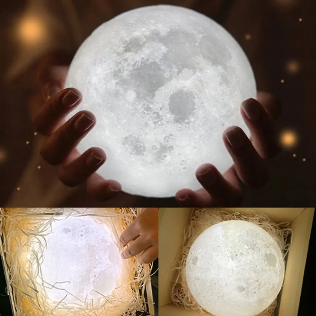 3D принт моделирование лунный свет светодиодный сенсорный ночник Управление USB