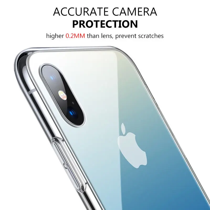 Градиент цвета прозрачный чехол для телефона для iPhone X XR XS Max 6 S 6 S 7 8 Plus 7Plus Прозрачный мягкий силиконовый разноцветный чехол