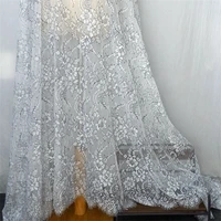 two color embroidery eyelash lace fabrics for needlework 3meterspc lady dress sewing material v2313