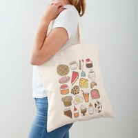 women shopper tote bag funny brunch by elebea harajuku foldable shopping canvas tote bag teacher shoulder handbag