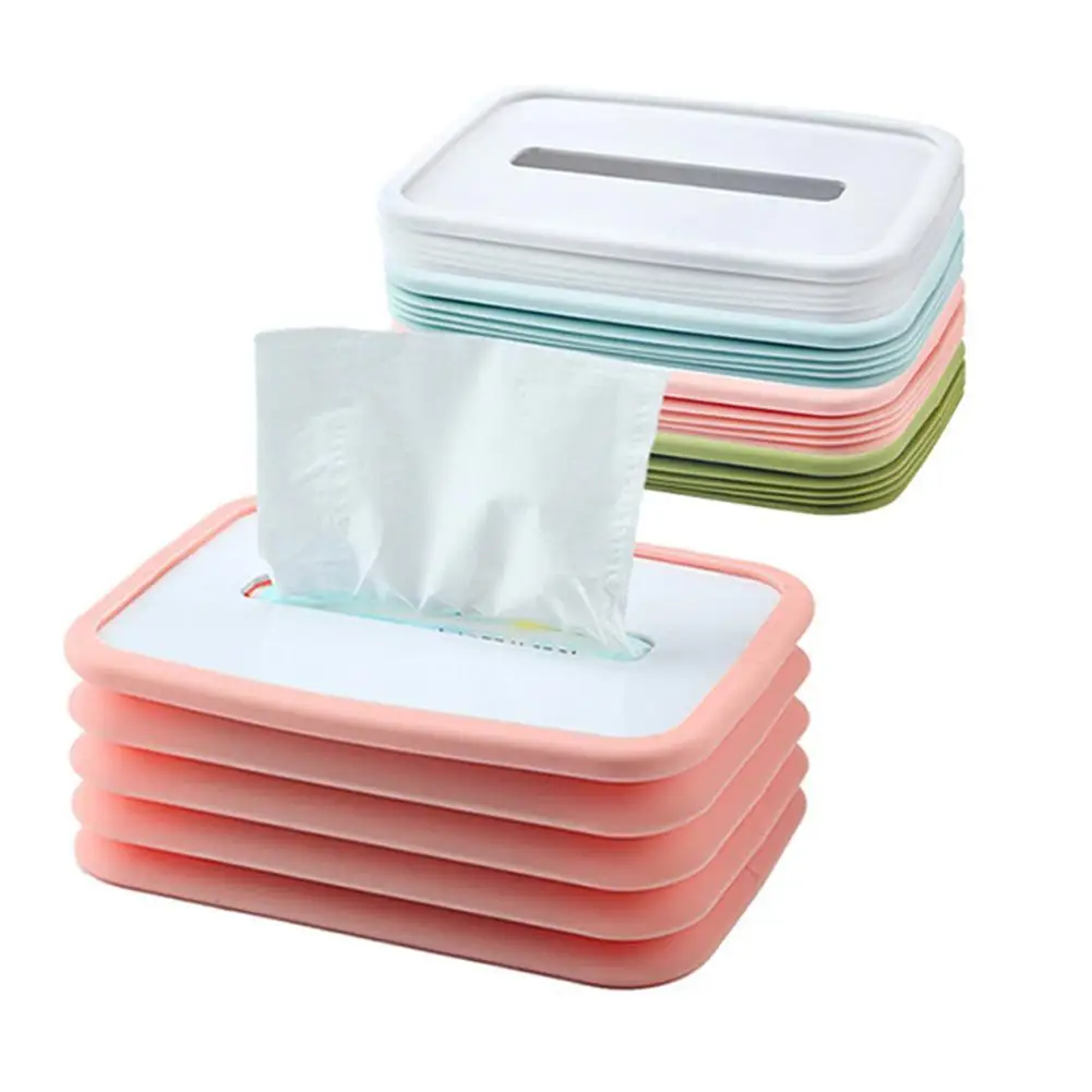

Foldable Silicone Tissue Box Wet Tissue Holder Paper Box Dispenser Storage Paper Home Napkin Lifting Pumping Towel Organize U5K9